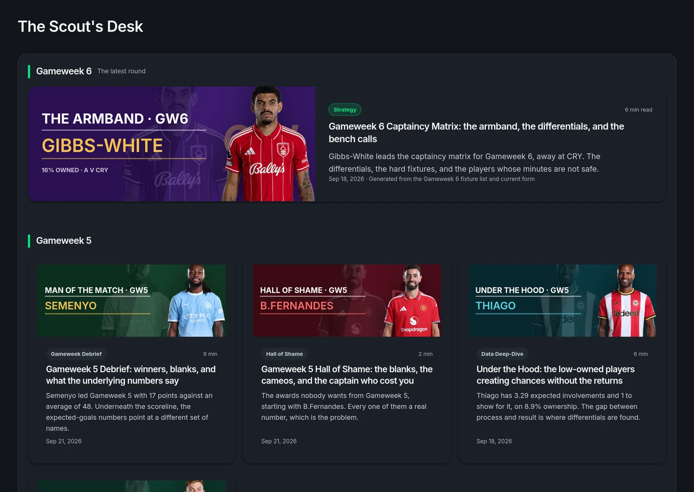 The EasyFPL Scout's Desk, ranking the players whose form is turning.